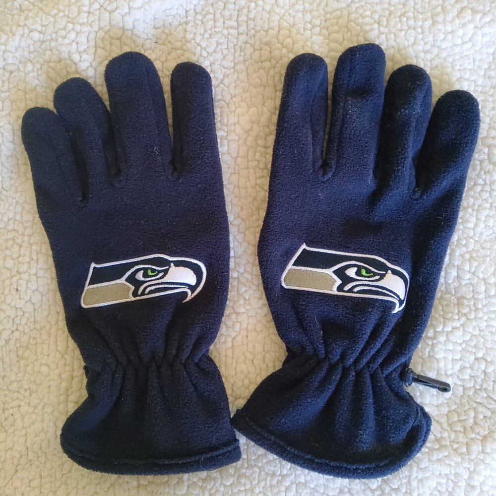 Seattle SEAHAWKS NFL Navy Blue Fleece Gloves